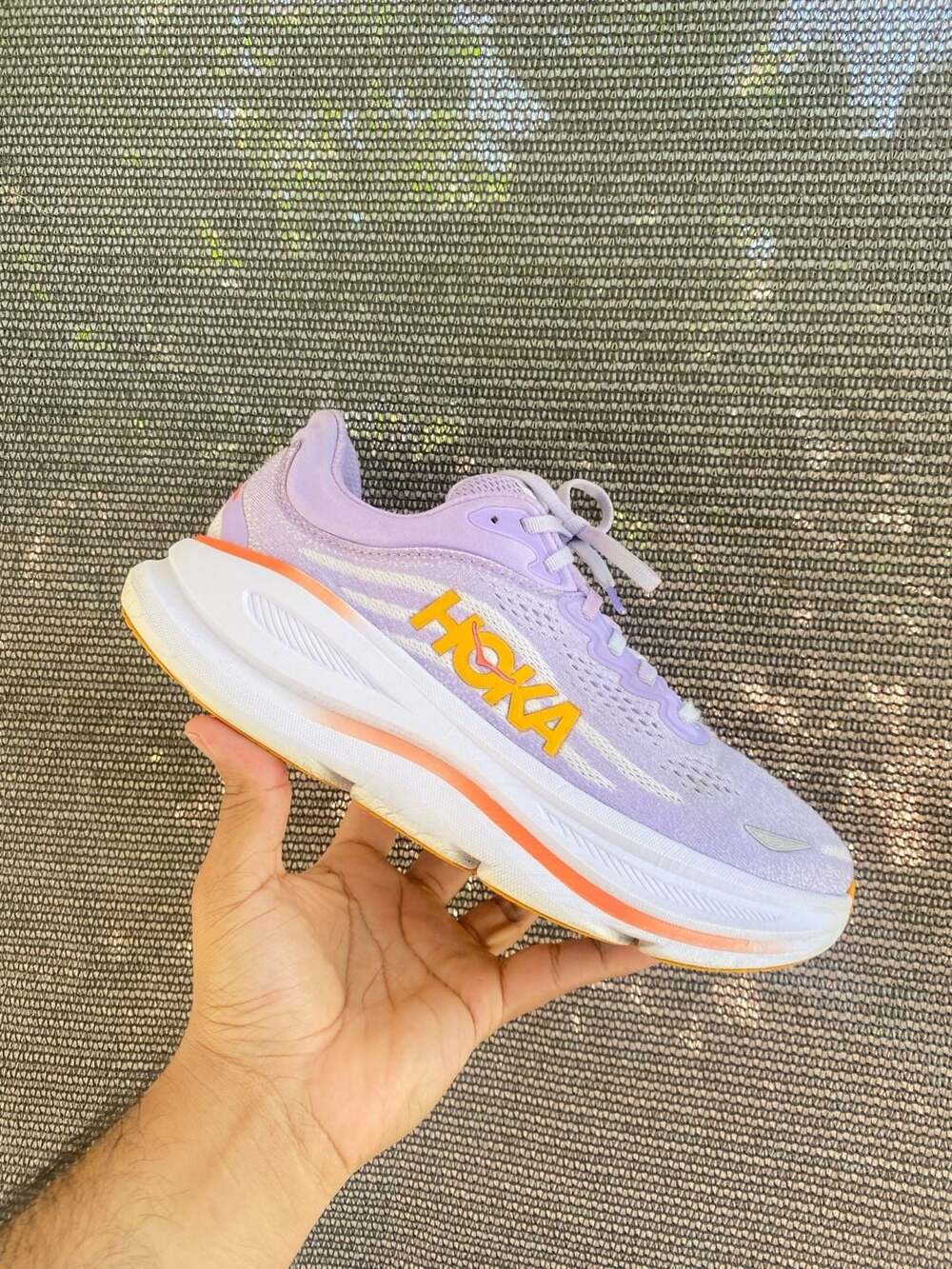 Hoka Bondi 9 Women's Running Shoes Aster Flower Starlight Glow Size 9B